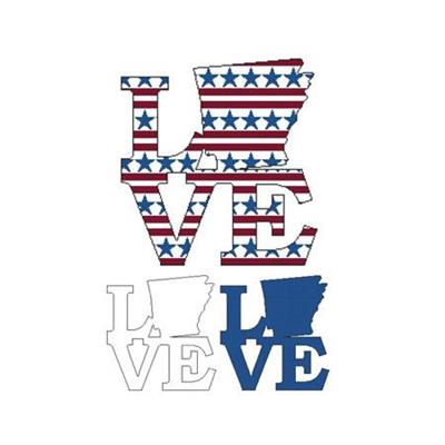 Patriotic State Love Map - Arkansas - Click Image to Close